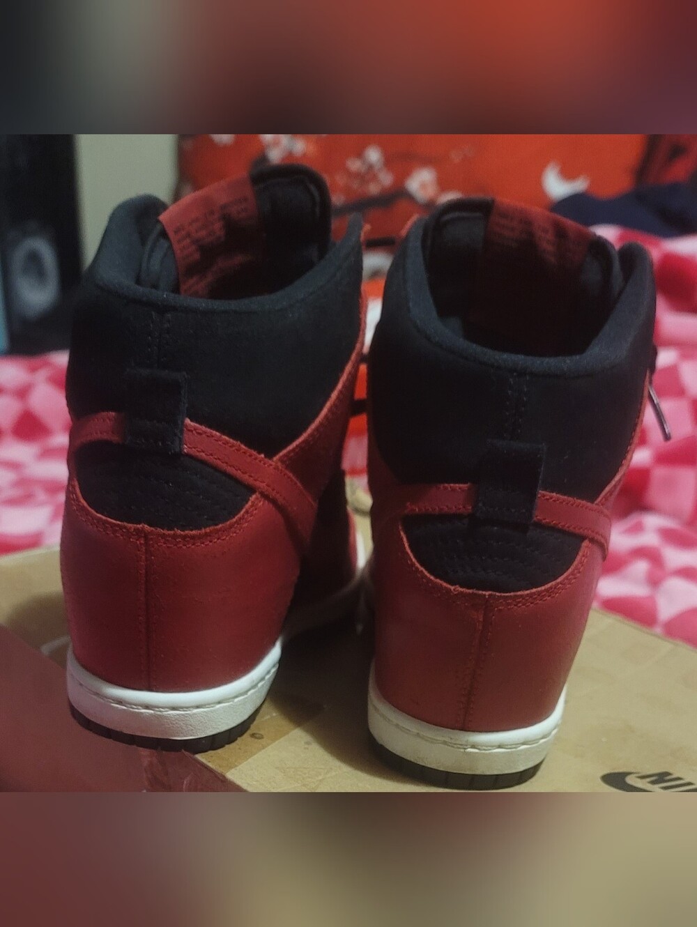 Nike Women’s  Sky Hi Hidden Wedge Sneakers in Red and Black - Picture 5 of 6